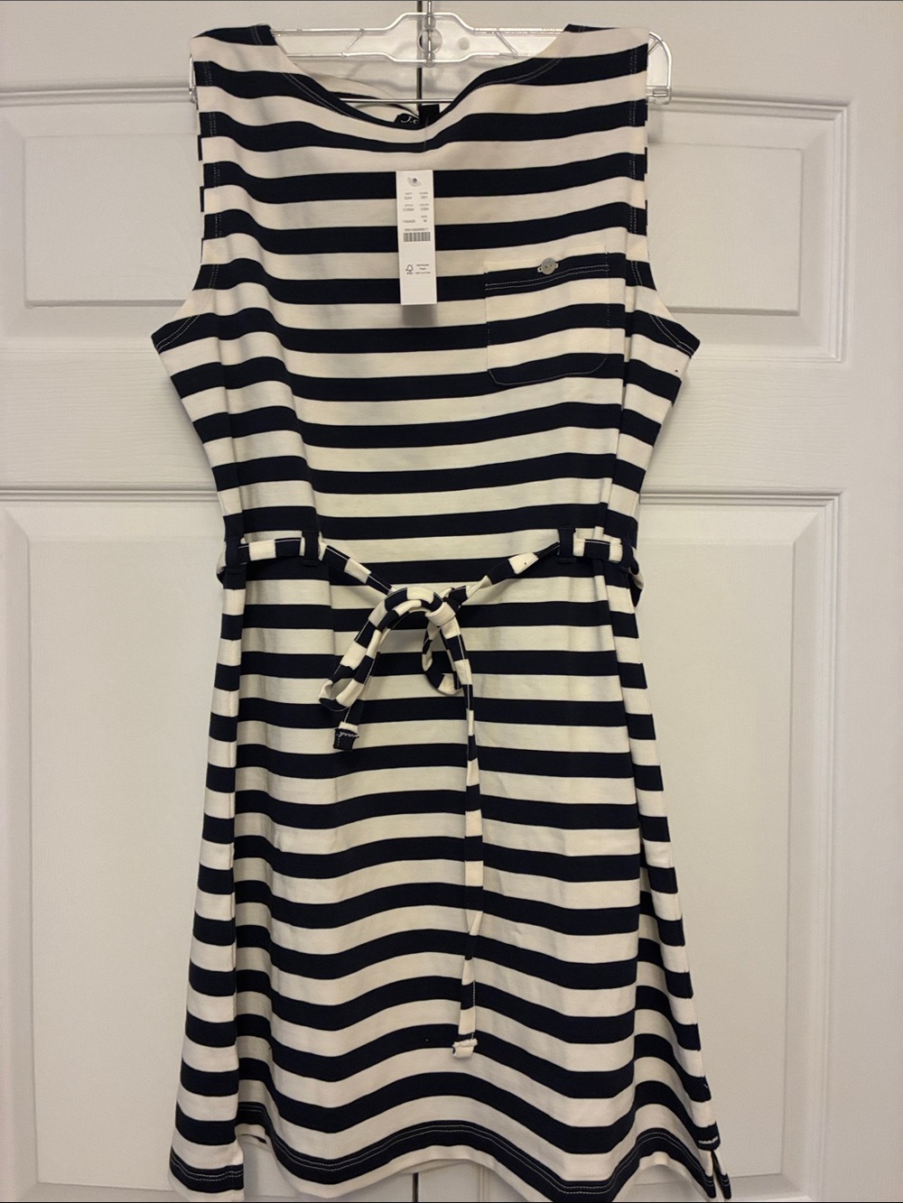 J.Crew Vintage Jersey Striped Mini Dress Dolly Stripe Navy Size M NWT